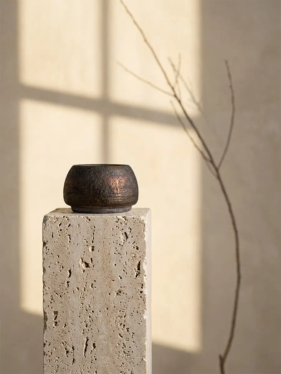 Mini bol raku lavis de cuivre in situ